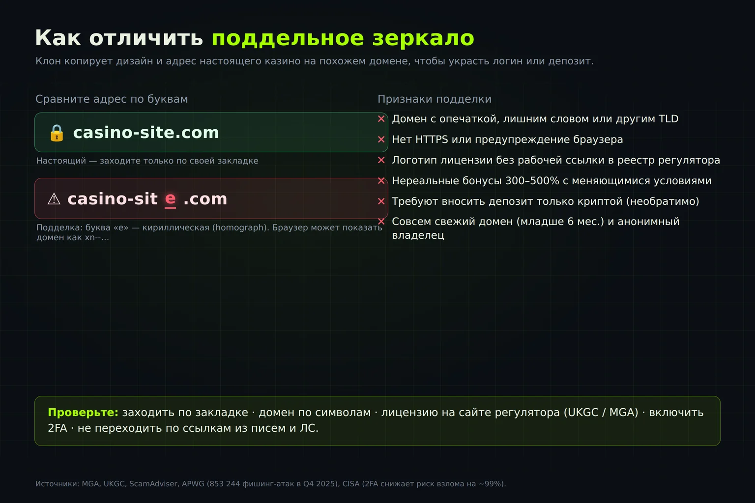 Как отличить поддельное зеркало: настоящий и фейковый домен, признаки